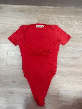 Siedres Red Cut Out Bodysuit